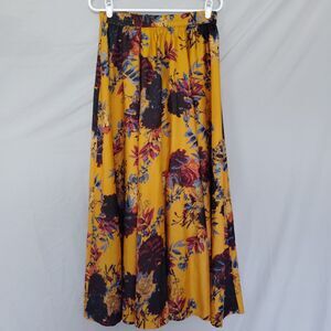 Mlle Gabrielle Skirt Womens S Pull On Chartreuse Floral Maxi Summer Vacation